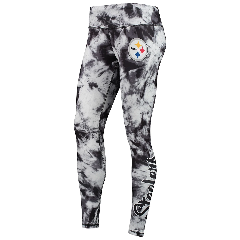 Women's FOCO Black Pittsburgh Steelers Tie-Dye Leggings