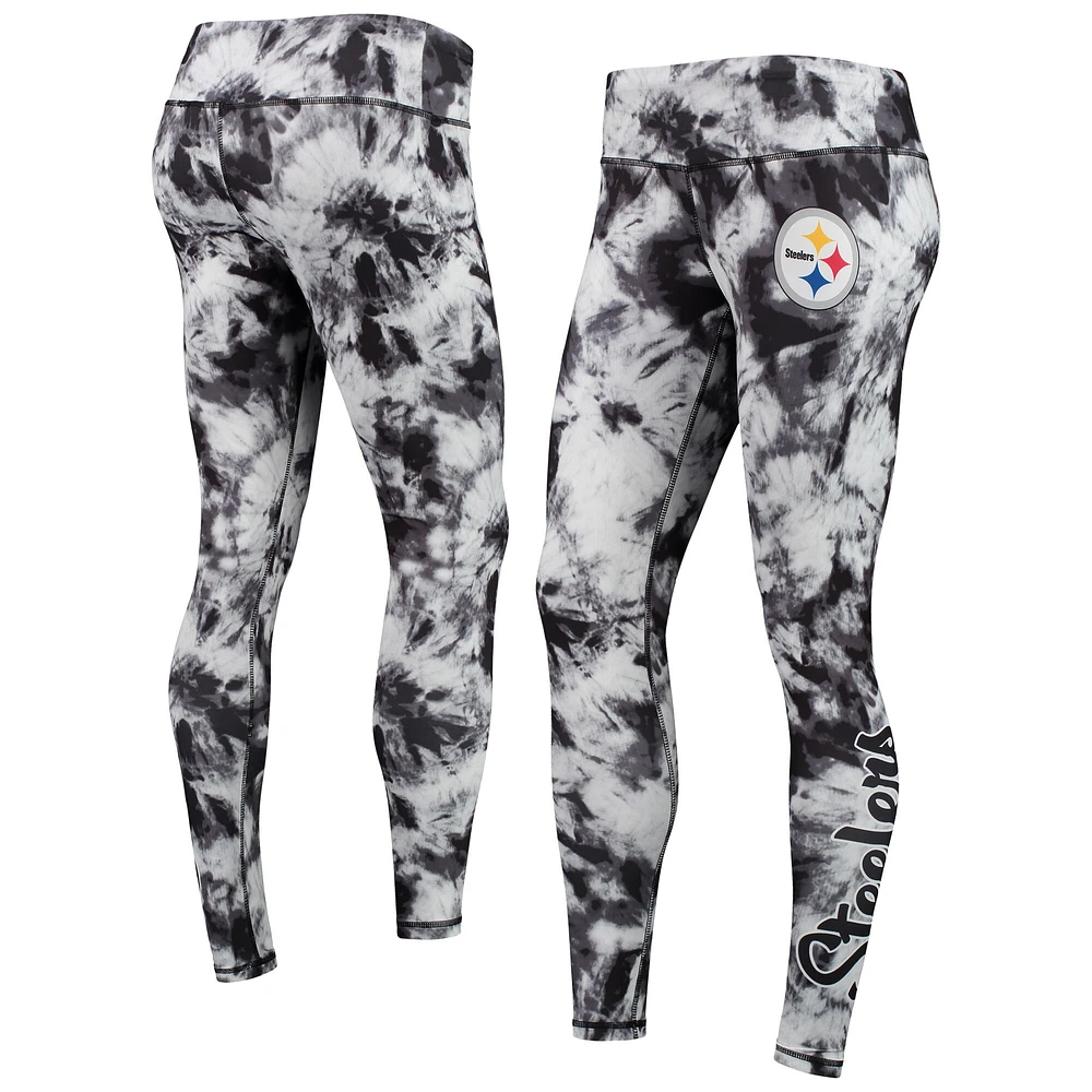 Legging tie-dye FOCO Pittsburgh Steelers noir pour femme