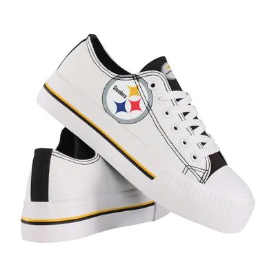 Pittsburgh Steelers FOCO Women's Low Top Canvas Shoes - Cream