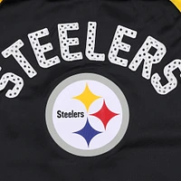 Veste de survêtement raglan à glissière pleine longueur G-III 4Her by Carl Banks pour femme des Steelers Pittsburgh, noir/doré