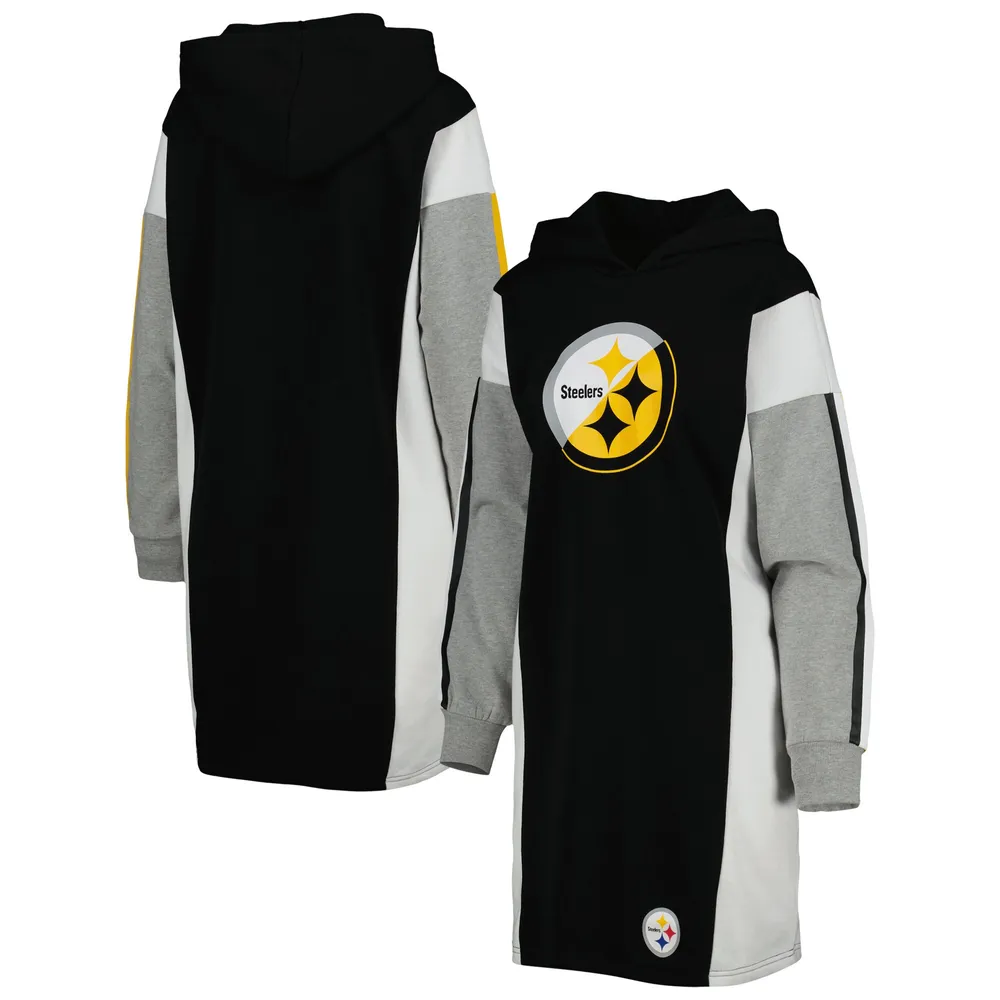 Pittsburgh Steelers G-III 4Her by Carl Banks Women's Bootleg Long Sleeve Hoodie T-Shirt Dress - Black