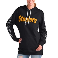 Women's G-III 4Her by Carl Banks Black Pittsburgh Steelers Extra Inning Pullover Hoodie