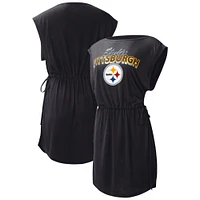 Women's G-III 4Her by Carl Banks  Black Pittsburgh Steelers G.O.A.T. Swimsuit Cover-Up - Dress