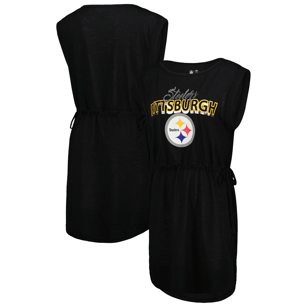 G-III 4Her pour femmes par Carl Banks Black Pittsburgh Steelers G.O.A.T. Couverture de maillot bain