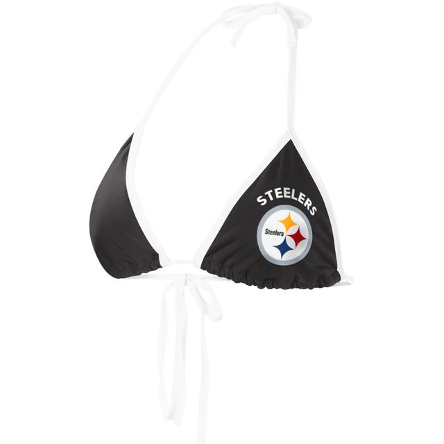 Maillot de bain pour femme G-III 4Her by Carl Banks Black Pittsburgh Steelers Logo Perfect Match - Haut bikini