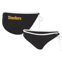 Women's G-III 4Her by Carl Banks Black Pittsburgh Steelers Perfect Match Bikini Bottom