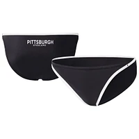 Women's G-III 4Her by Carl Banks Black Pittsburgh Steelers Play Action Bikini Bottom