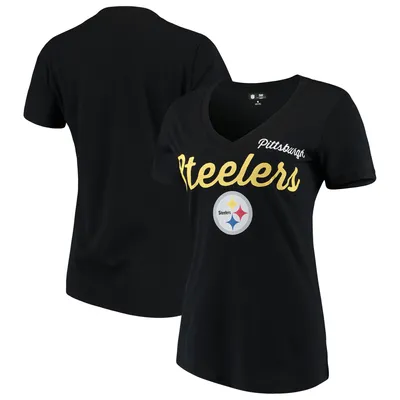 Pittsburgh Steelers G-III 4Her by Carl Banks Women's Post Season V-Neck T-Shirt - Black