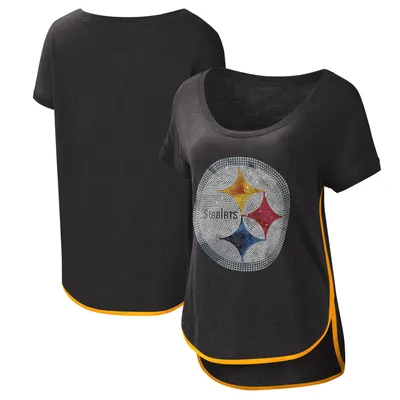 Pittsburgh Steelers G-III 4Her by Carl Banks Women's Rookie Scoop Neck T-Shirt - Black