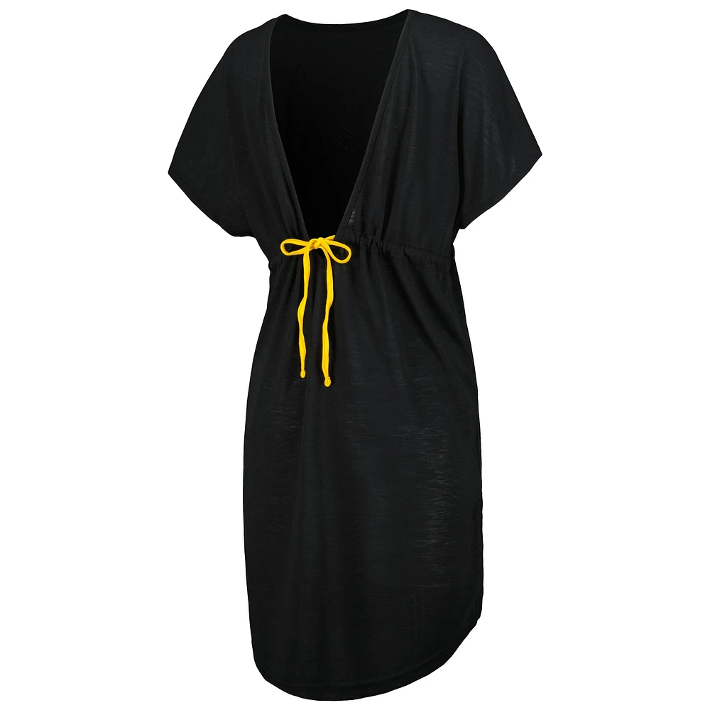 Women's G-III 4Her by Carl Banks Black Pittsburgh Steelers Versus Swim Cover-Up