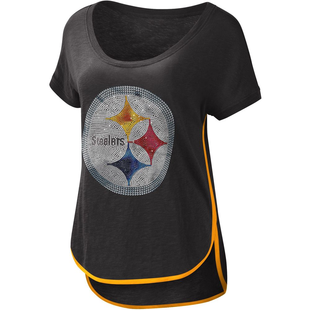 Women's G-III 4Her by Carl Banks Pittsburgh Steelers Black Rookie Scoop Neck - T-Shirt