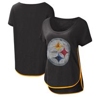 Women's G-III 4Her by Carl Banks Pittsburgh Steelers Black Rookie Scoop Neck - T-Shirt