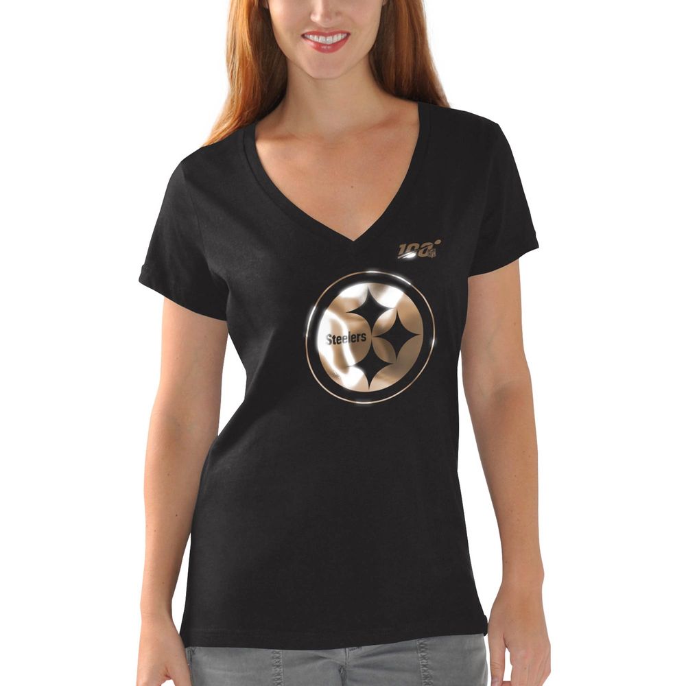 Plus Size - NFL Pittsburgh Steelers Black V-Neck Football Tee - Torrid