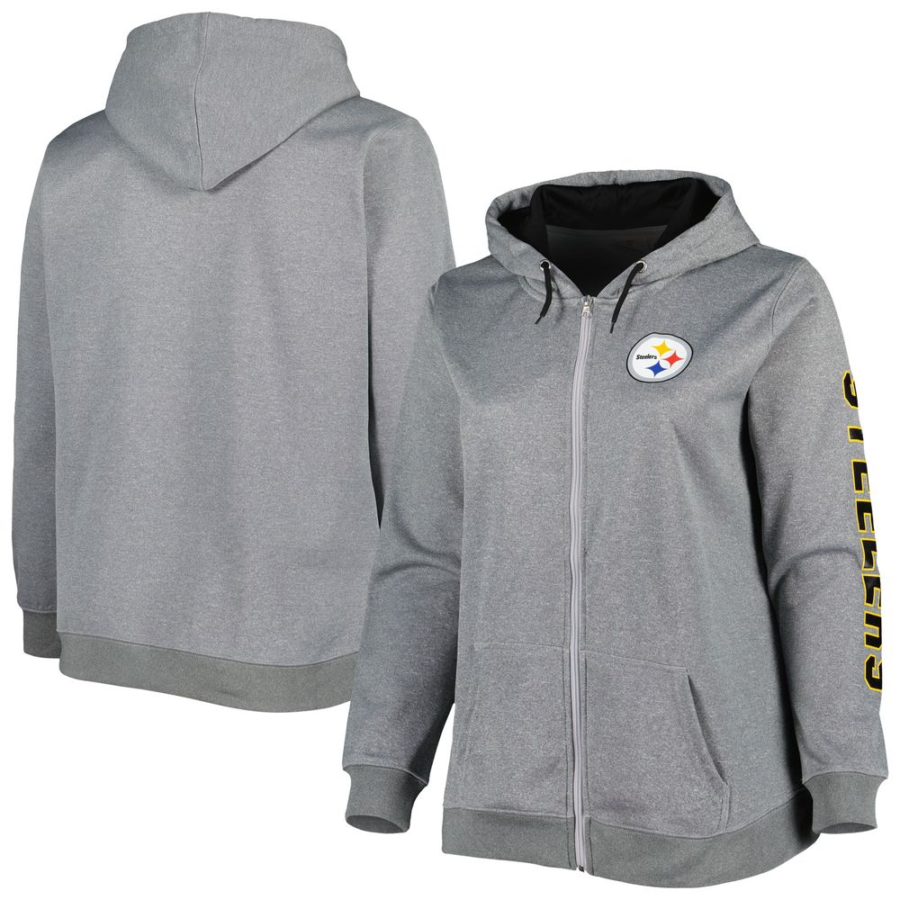 Pittsburgh Steelers Fleece Hoodie Mens Large Black Full Zip Jacket