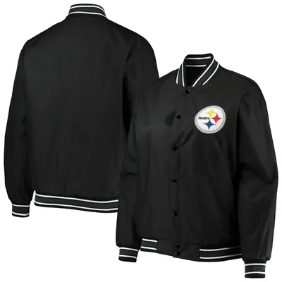 Men's Pittsburgh Steelers JH Design Black Leather Jacket