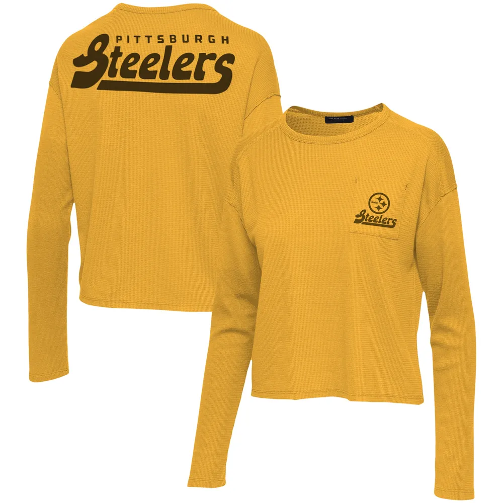 Junk Food Women's Junk Food Gold Pittsburgh Steelers Pocket Thermal Long  Sleeve T-Shirt