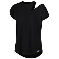 KIYA TOMLIN - Chemise noire à découpes en trois mélanges Pittsburgh Steelers pour femme