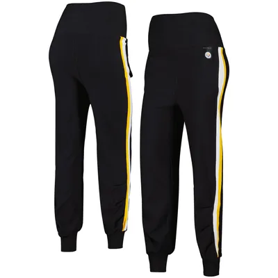 Pittsburgh Steelers KIYA TOMLIN Women's Stripe Tri-Blend Joggers - Black