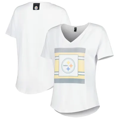 Pittsburgh Steelers KIYA TOMLIN Women's Tri-Blend V-Neck T-Shirt - White