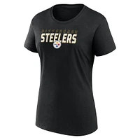 T-shirt athlétique pour femme avec logo Pittsburgh Steelers noir