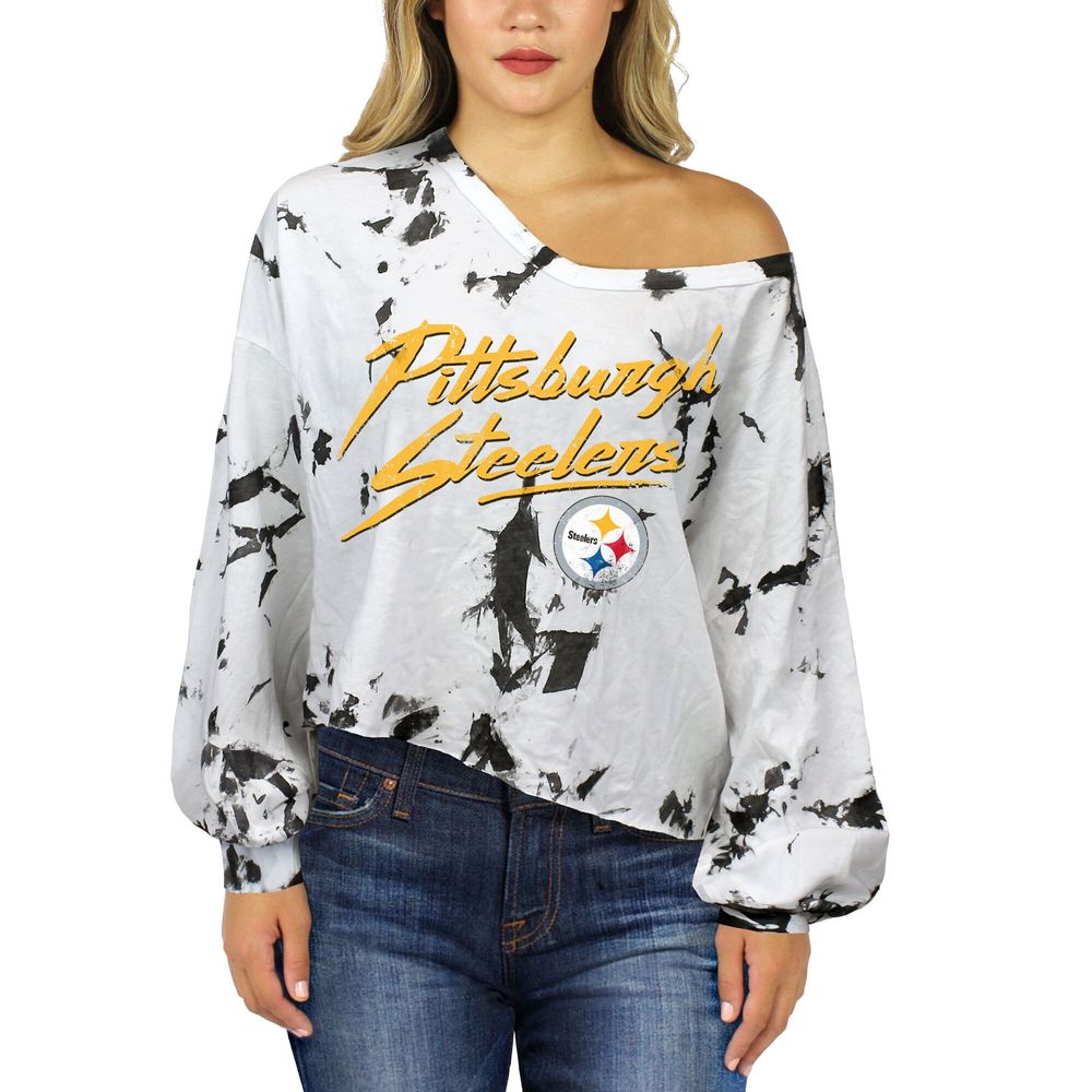 Chase Claypool Pittsburgh Steelers Majestic Threads Women's Name & Number  V-Neck T-Shirt - White