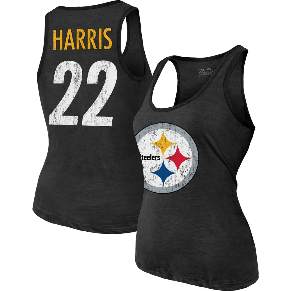 Lids Najee Harris Pittsburgh Steelers Majestic Threads Women's Player Name  & Number Tri-Blend Tank Top - Black