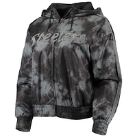 Women's Mitchell & Ness Black Pittsburgh Steelers Galaxy Full-Zip Windbreaker Hoodie Jacket