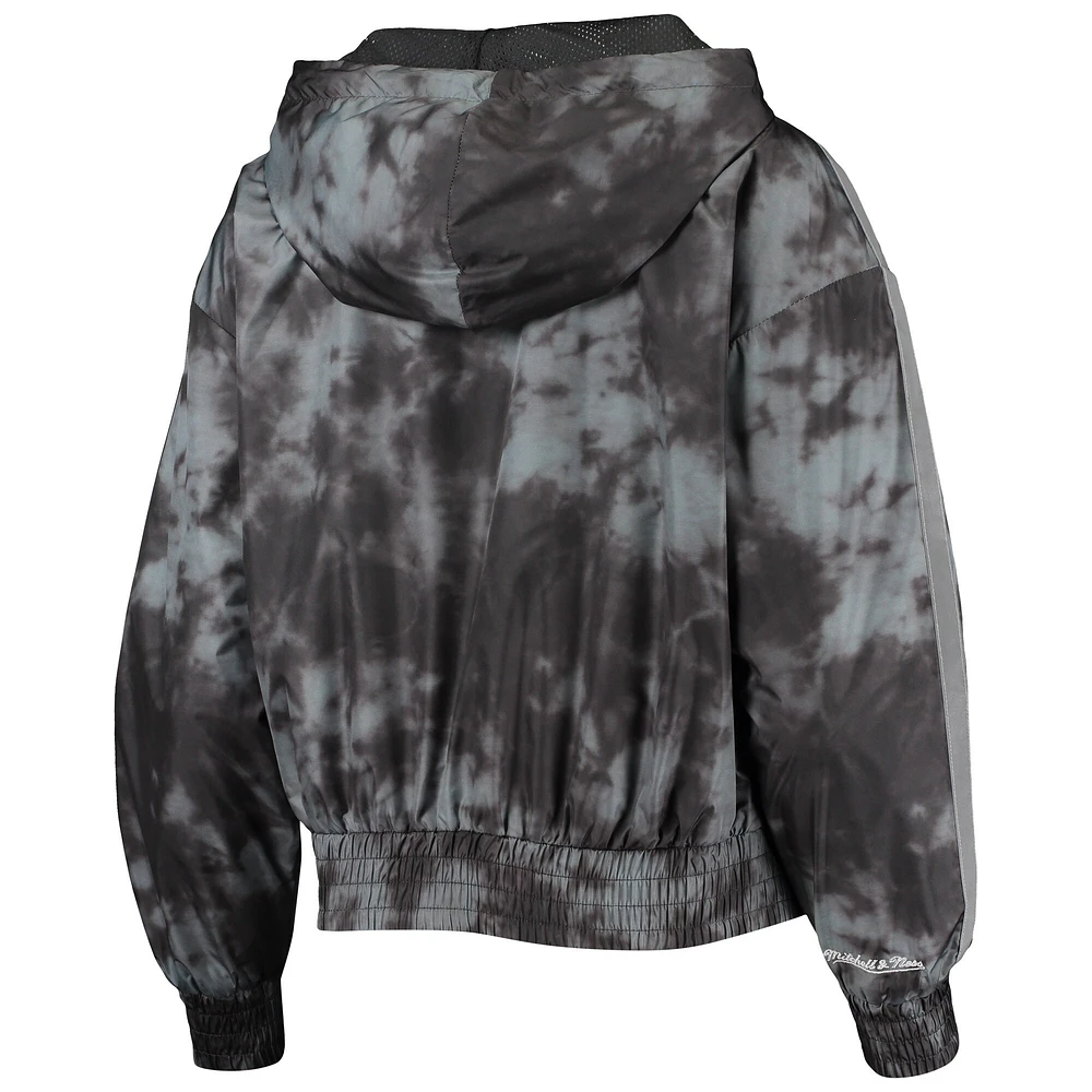 Women's Mitchell & Ness Black Pittsburgh Steelers Galaxy Full-Zip Windbreaker Hoodie Jacket