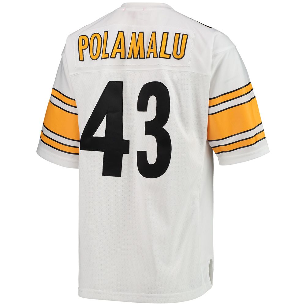 Women's Mitchell & Ness Troy Polamalu White Pittsburgh Steelers 2005 Legacy Replica Team Jersey