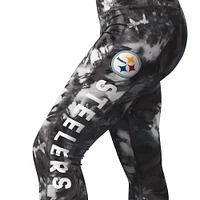 Leggings MSX by Michael Strahan noirs Pittsburgh Steelers Aubrey Tie-Dye pour femmes