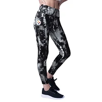 Legging teint par nœuds Serena MSX by Michael Strahan pour femmes, Pittsburgh Steelers, noir