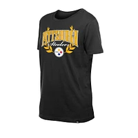 T-shirt New Era noir pour femme, édition 2025 de la NFL des Pittsburgh Steelers