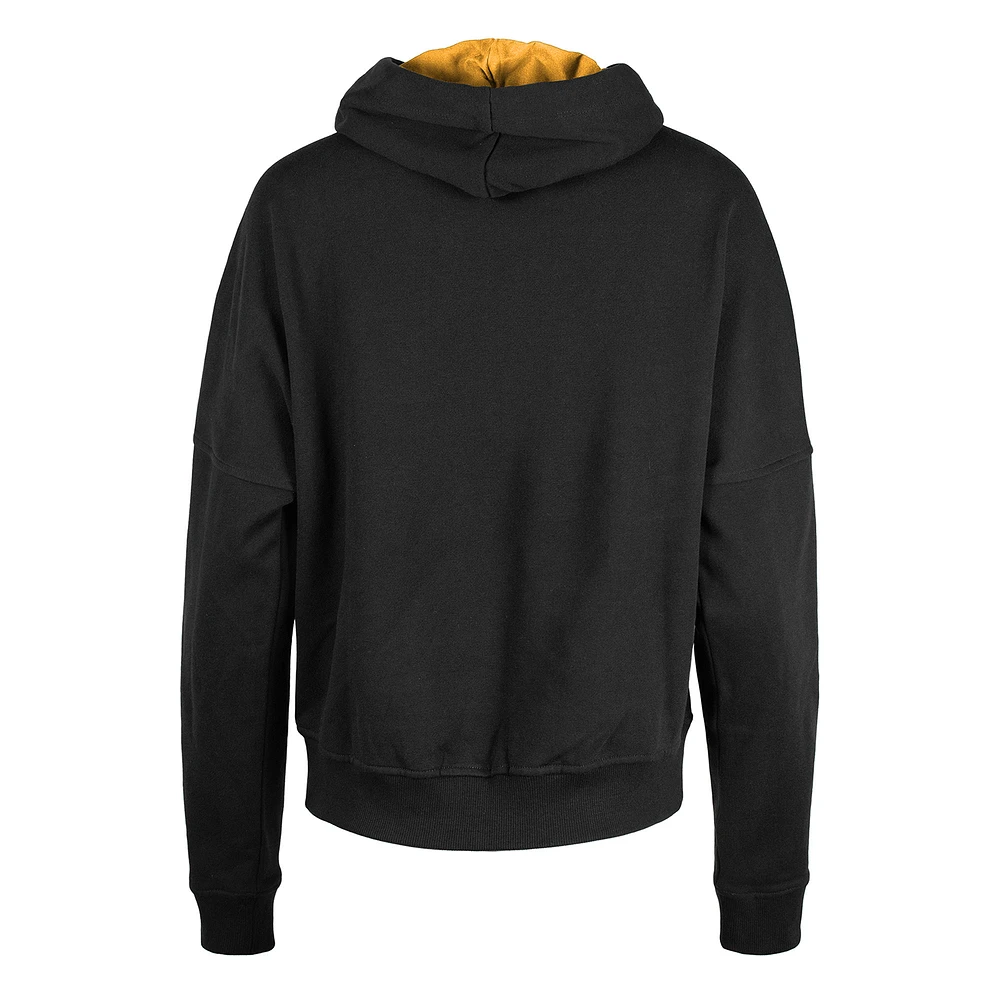 Women's New Era Black Pittsburgh Steelers Boxy Pullover Hoodie