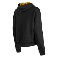 Women's New Era Black Pittsburgh Steelers Boxy Pullover Hoodie