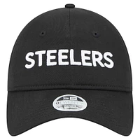 Casquette ajustable Cece 9TWENTY noire des Pittsburgh Steelers de New Era pour femme