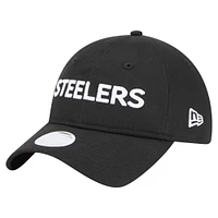 Casquette ajustable Cece 9TWENTY noire des Pittsburgh Steelers de New Era pour femme