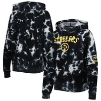 Sweat à capuche en molleton Cloud Dye des Pittsburgh Steelers New Era pour femme, noir