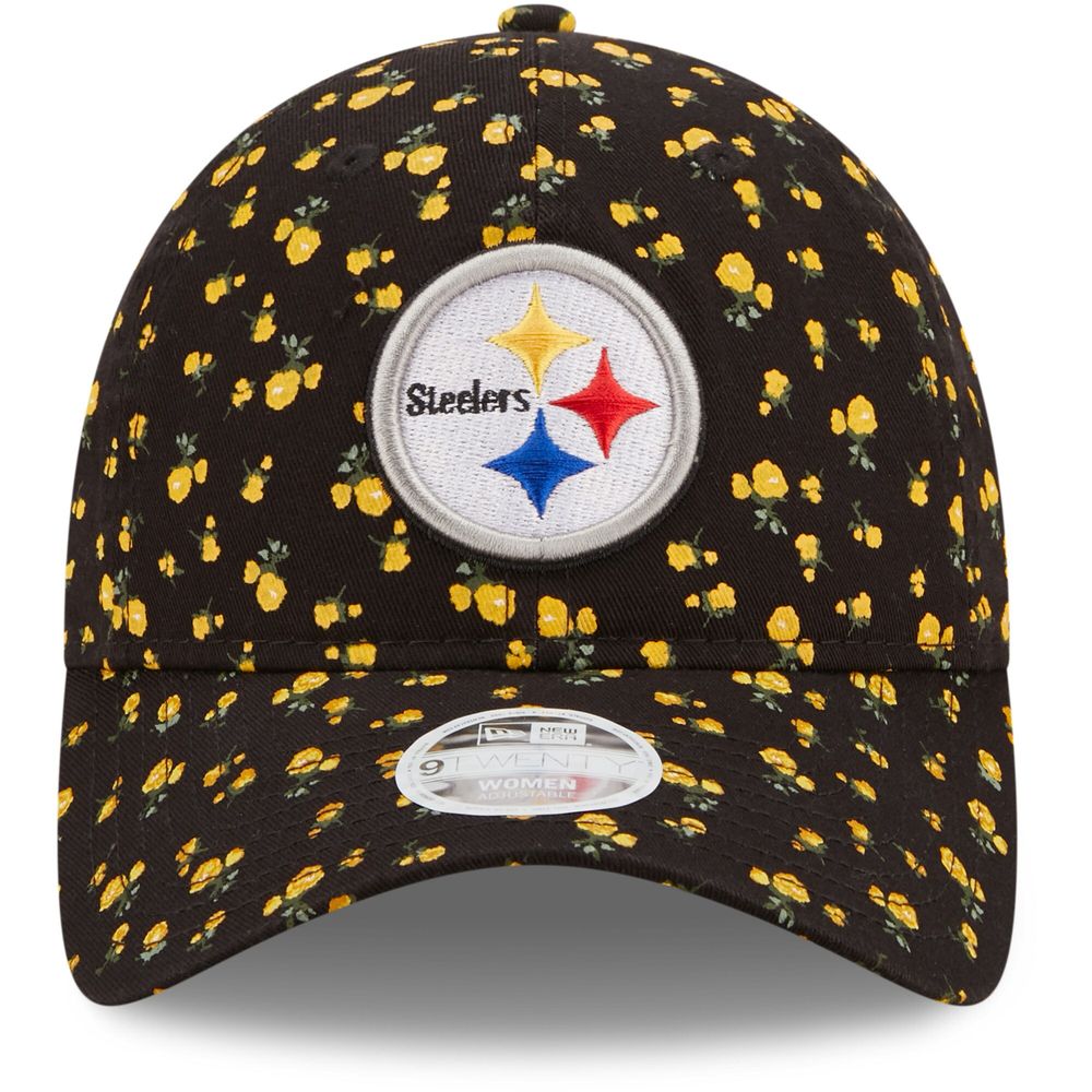 New Era Women's New Era Black Pittsburgh Steelers Floral 9TWENTY -  Adjustable Hat