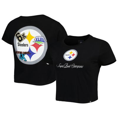 Women's New Era Black Pittsburgh Steelers Historic Champs T-Shirt