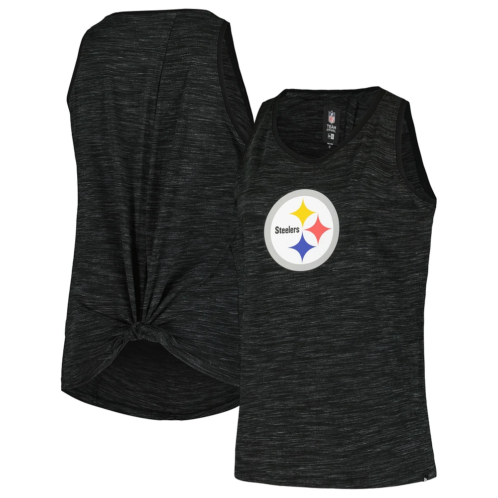 Women's New Era  Black Pittsburgh Steelers Plus Space Dye Active Tank Top