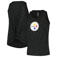 Débardeur actif Space Dye taille Plus pour femmes New Era noir Pittsburgh Steelers