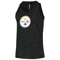 Women's New Era  Black Pittsburgh Steelers Plus Space Dye Active Tank Top