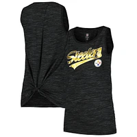 Débardeur actif Space Dye Black Pittsburgh Steelers New Era pour femme