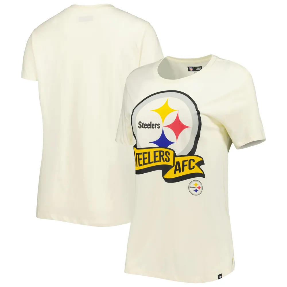 Lids Pittsburgh Steelers New Era Women's Chrome Sideline T-Shirt - Cream