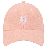 Women's New Era Light Pink Pittsburgh Steelers Cozy Sherpa 9FORTY Adjustable Hat