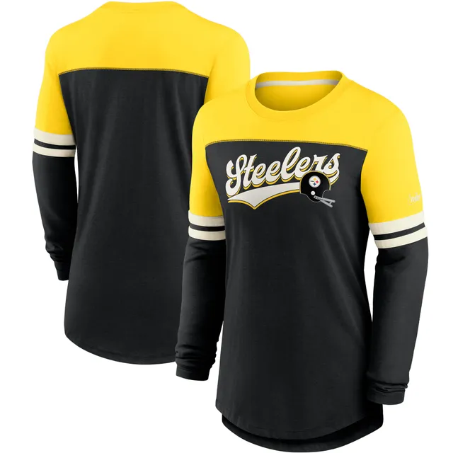 Lids Pittsburgh Steelers Starter Women's Insight Crop Tri-Blend Long Sleeve  T-Shirt - Black