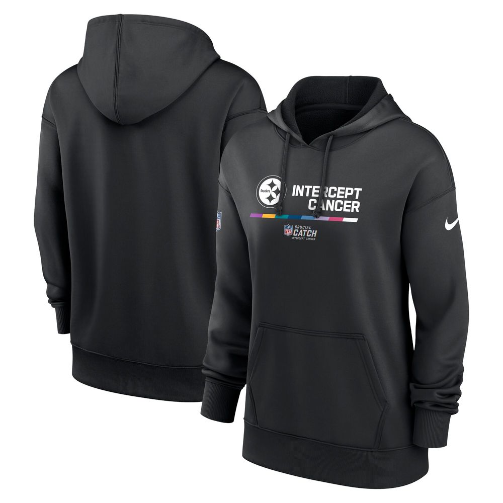 Women's Nike Black Pittsburgh Steelers 2022 NFL Crucial Catch - Therma Performance Pullover Hoodie