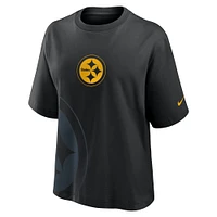 Women's Nike Black Pittsburgh Steelers Boxy T-Shirt