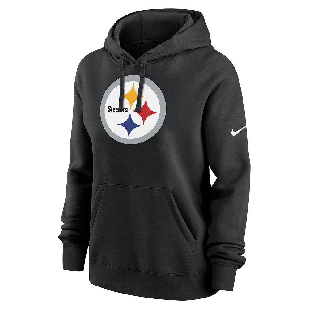 Women's Nike Black Pittsburgh Steelers Club Fleece Pullover Hoodie