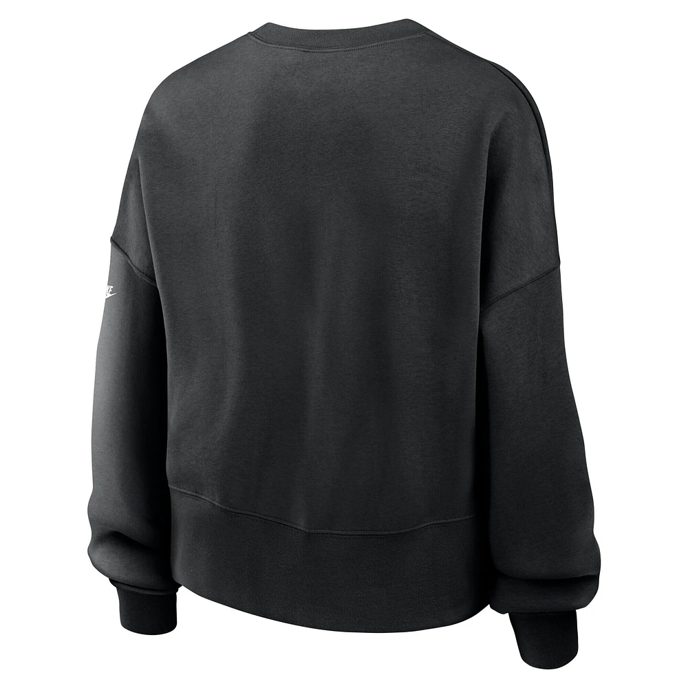 Women's Nike Black Pittsburgh Steelers Oversized Rewind Pullover Sweatshirt